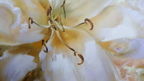 Painting oil flowers Lilies