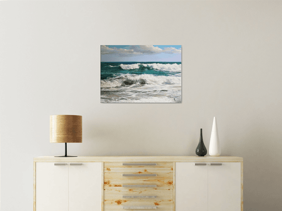 Emerald surf. 70x50 cm.