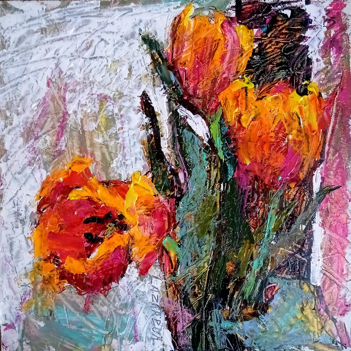 Three Tulips by Valerie Lazareva