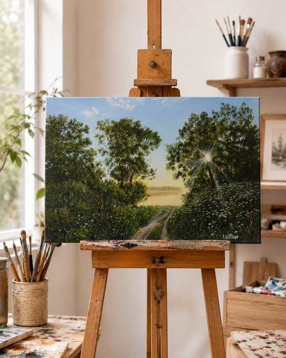 Summer Landscape with Country Path