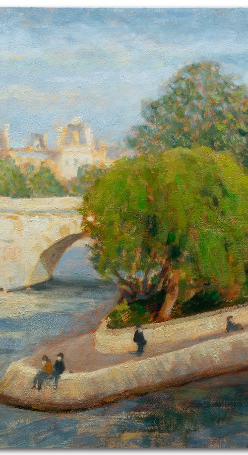 Summer in Paris France, impressionist oil painting by Gav Banns