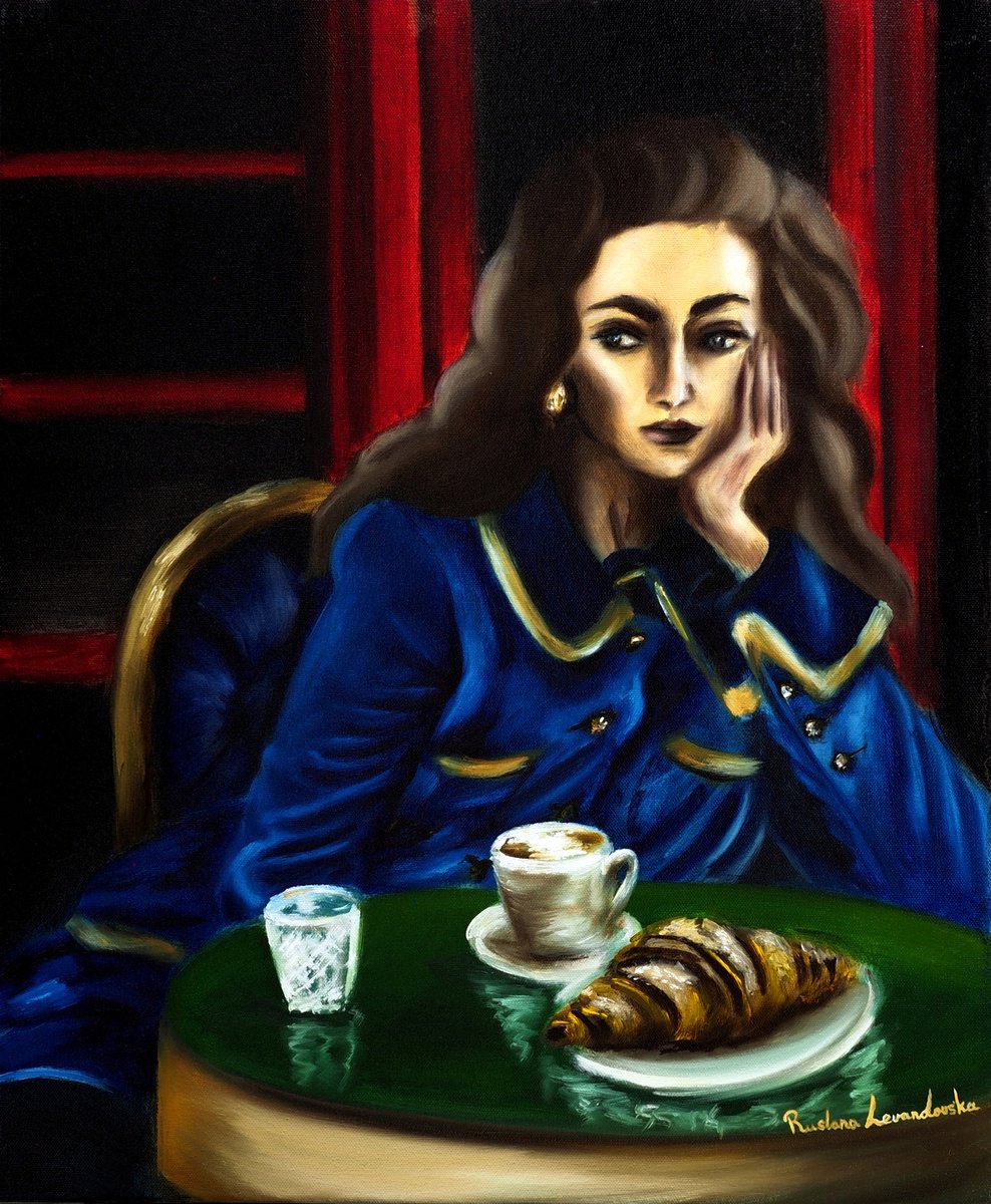 Impressionistic Portrait Oil Painting By Ruslana Levandovska, 20 X 24", Whispers Of Paris, Original Artwork