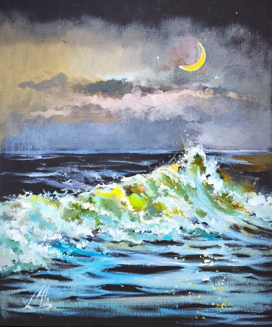 Sea waves painting