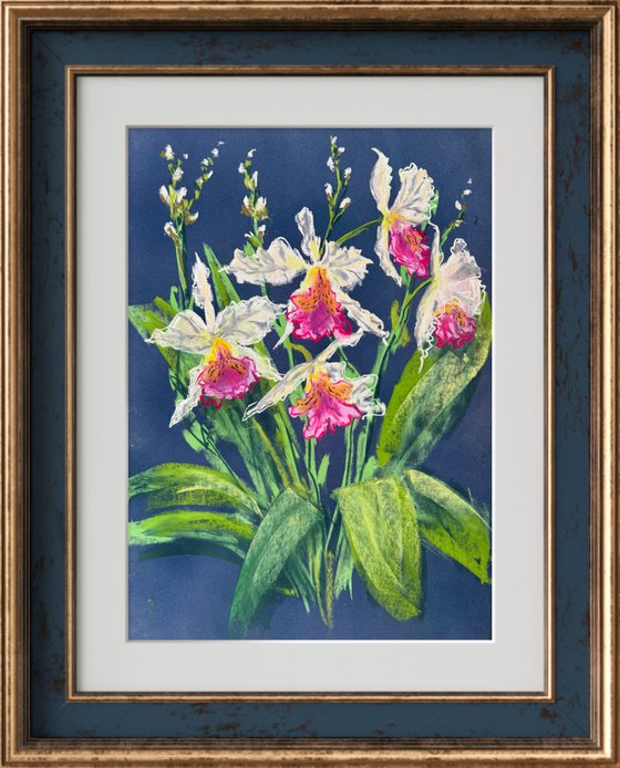 Set of 2 Wild orchids Pastel