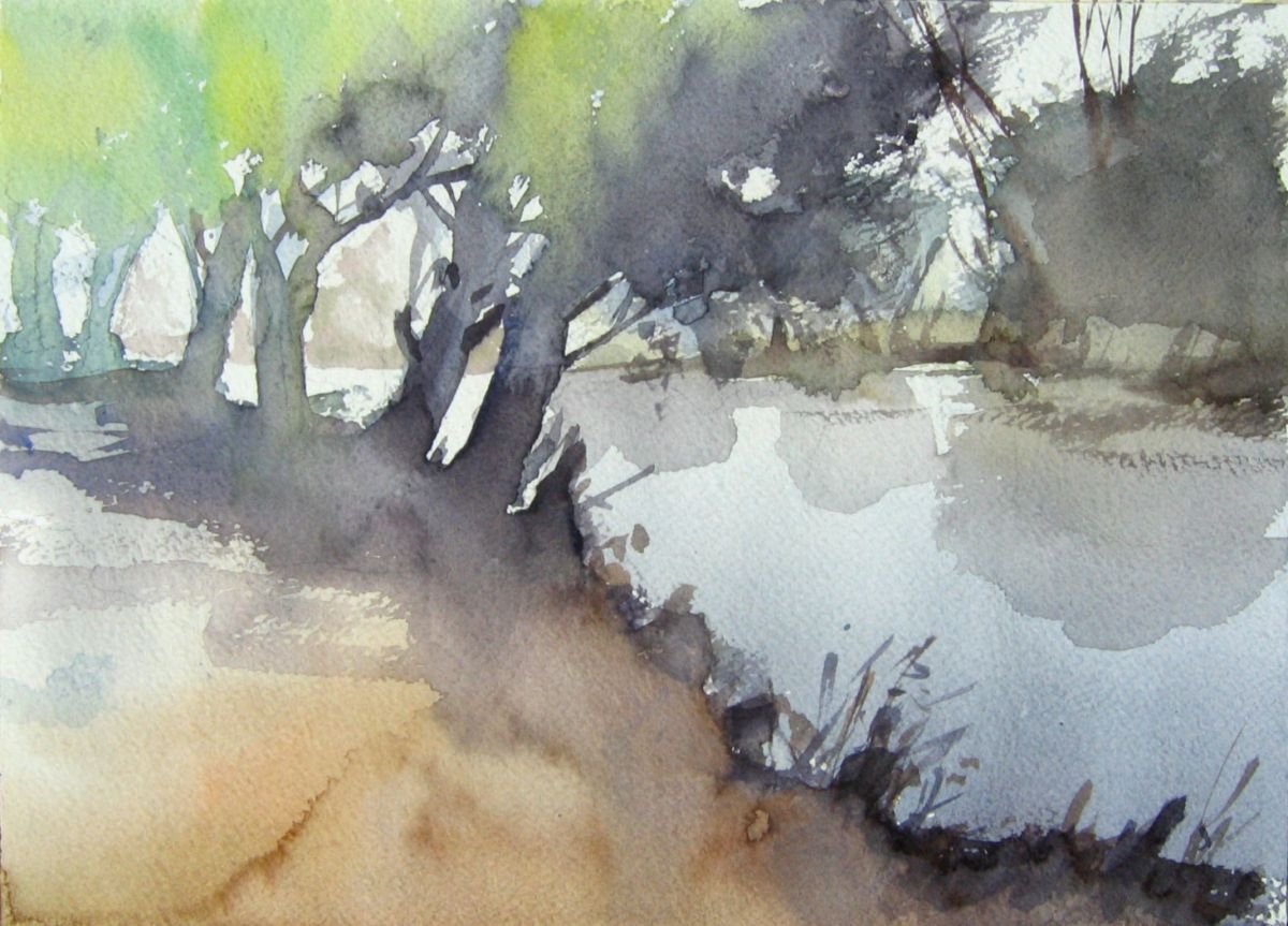 calm river by Goran �igoli? Watercolors