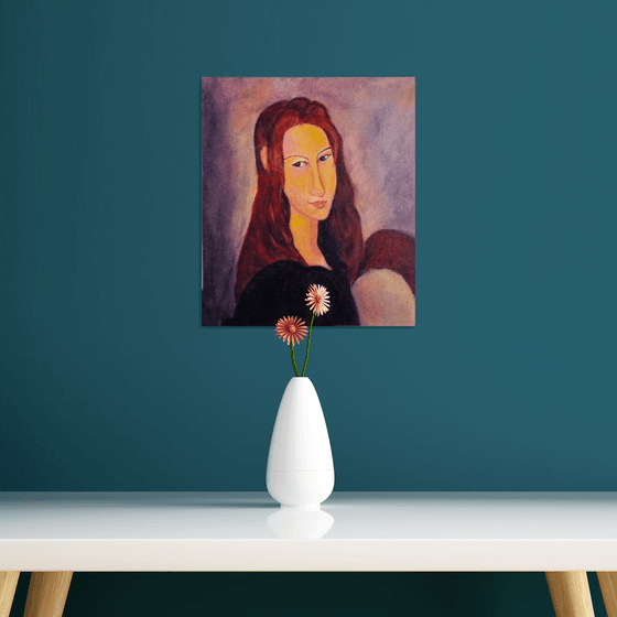 Portrait of a woman after Modigliani