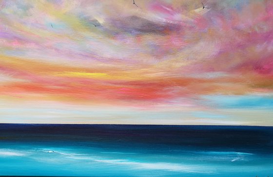 "The Symphony of Now" - Cornish Seascape, Art, Skyscape