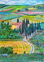 Original Acrylic Painting - Tuscany Landscape by Alexandra Djokic