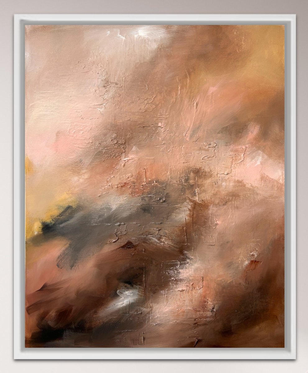 Organic Abstract Acrylic Painting By Lyndsay Tarren-Leister, 24 X 30", The Silent Depths, Original Artwork