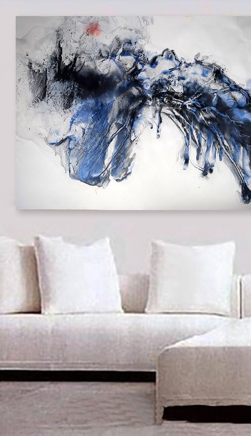 Plenitude FREE SHIPPING Dreamy Landscapes / Large Series of Abstracts 60 cm x 84 cm by Anna Sidi-Yacoub