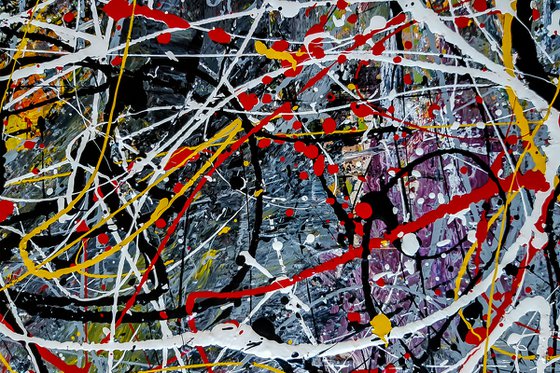 - Through the Chaos - Abstract expressionism JACKSON POLLOCK style enamel on canvas