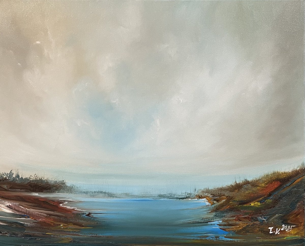 Impressionistic Landscape Acrylic Painting By Timea Valsami, 20 X 16", The Edge Of A Dream, Original Artwork