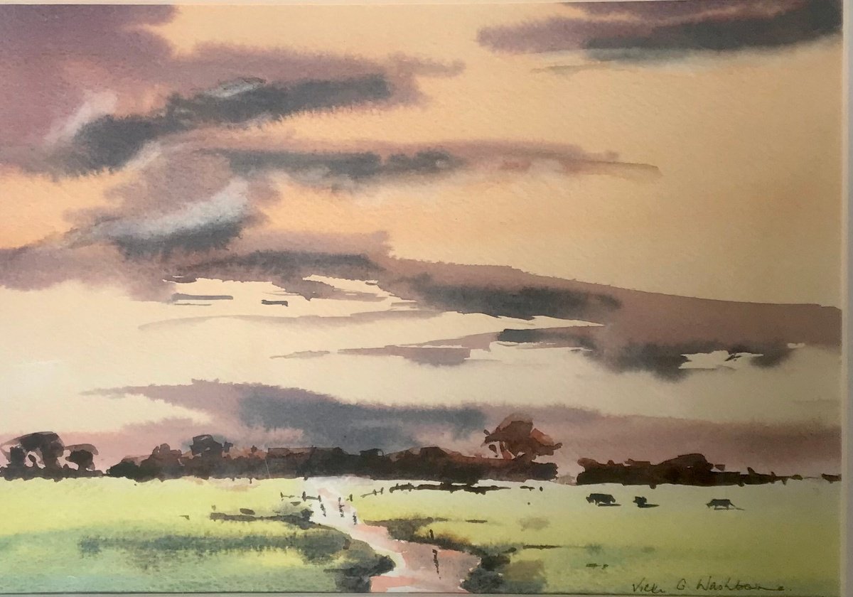 Sunrise over the meadow by Vicki Washbourne