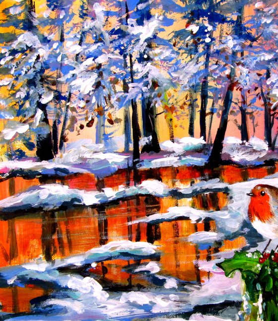 Robin in the forest