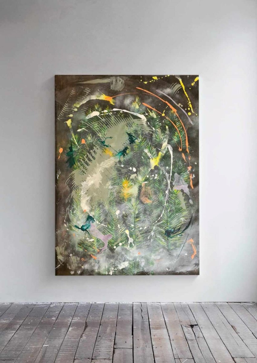 Organic Abstract Acrylic Painting By Marian Gorin, 26 X 35", Farewell To The Straths, Original Artwork