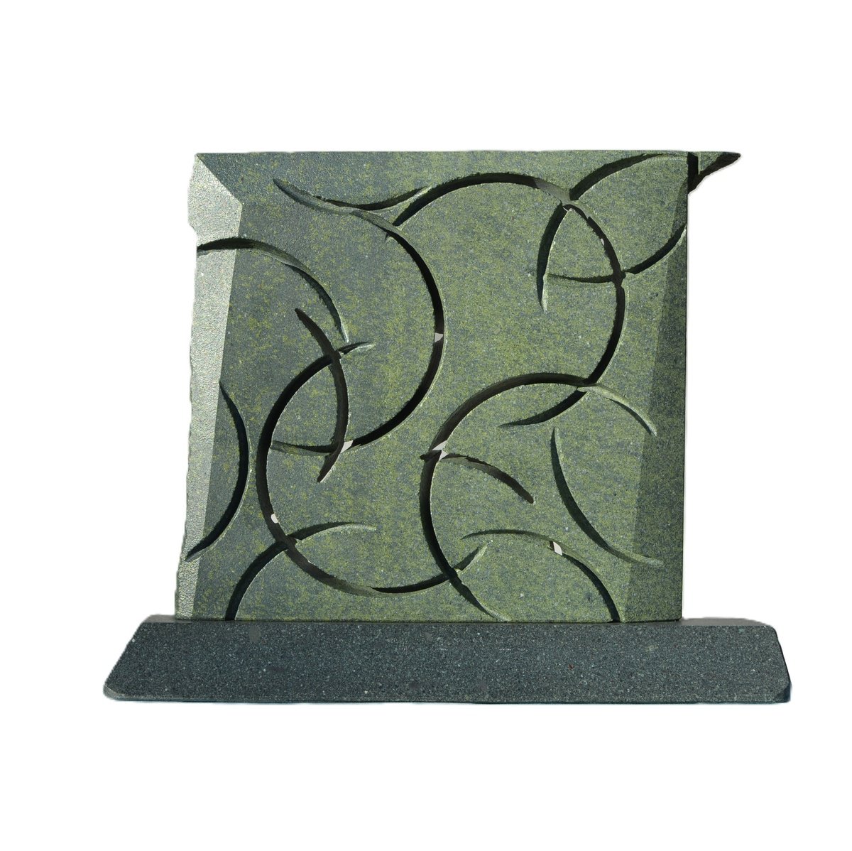 Geometric Abstract Stone Sculpture By Ognyan Chitakov, 12 X 9", "New Year", Original Artwork