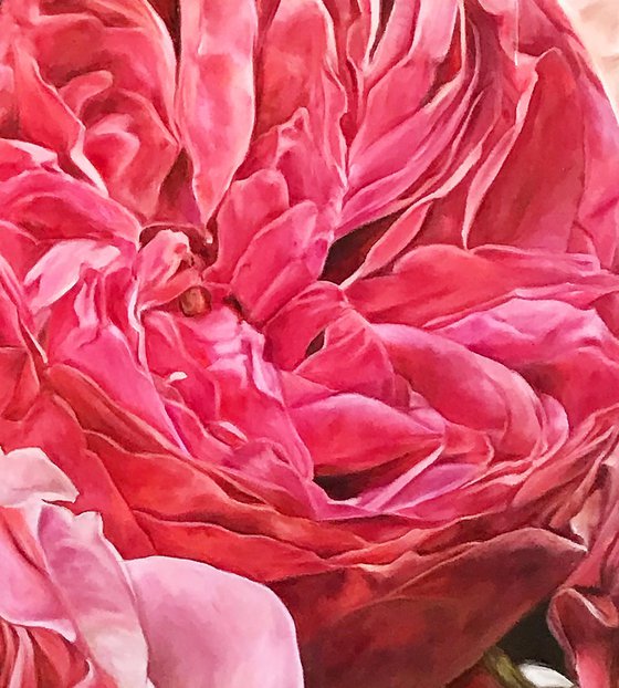 Original oil painting with flowers "Lovely roses" 110 * 70 cm