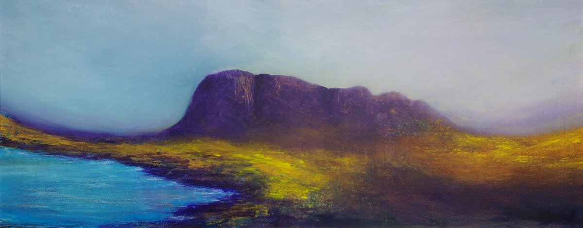 Impressionistic Landscape Acrylic Painting By Oconnart, 59 X 25", Suilven, Panorama, Original Artwork