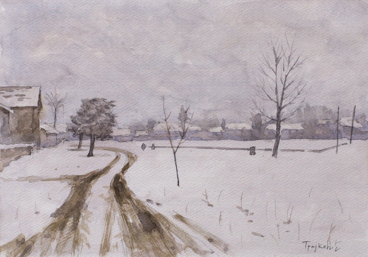 Village Under the Snow by Dejan Trajkovic