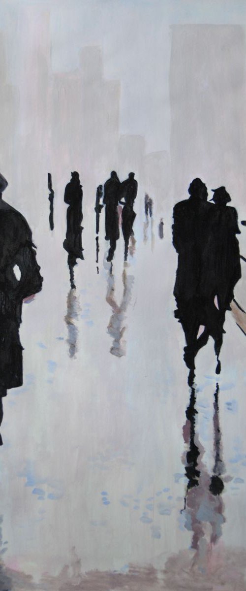 Rhythm of  town / 70.5 x 49 cm by Alexandra Djokic