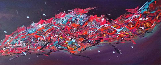 Colour Rush - Large Panoramic, XL, 120x50cm, abstract, Modern Art Office Decor Home