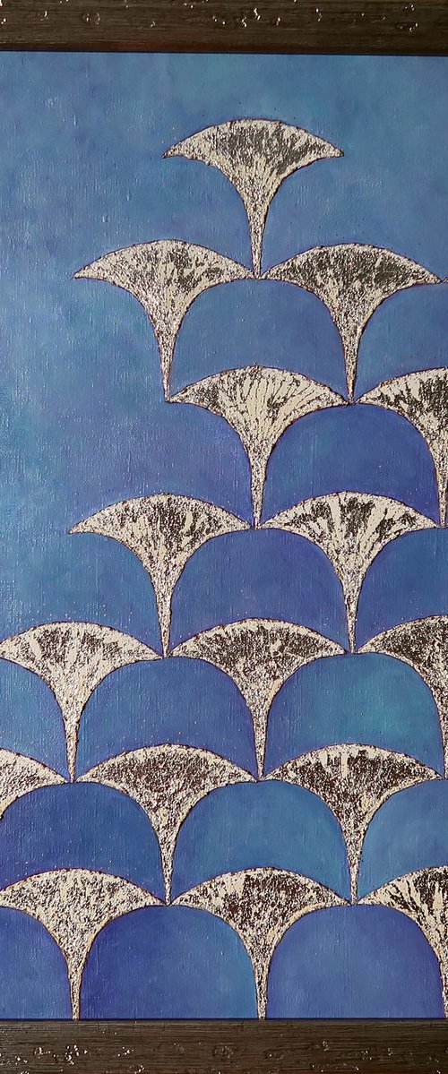 Dolce vita. Abstract painting with silver leaf by Yuliia Ustymenko