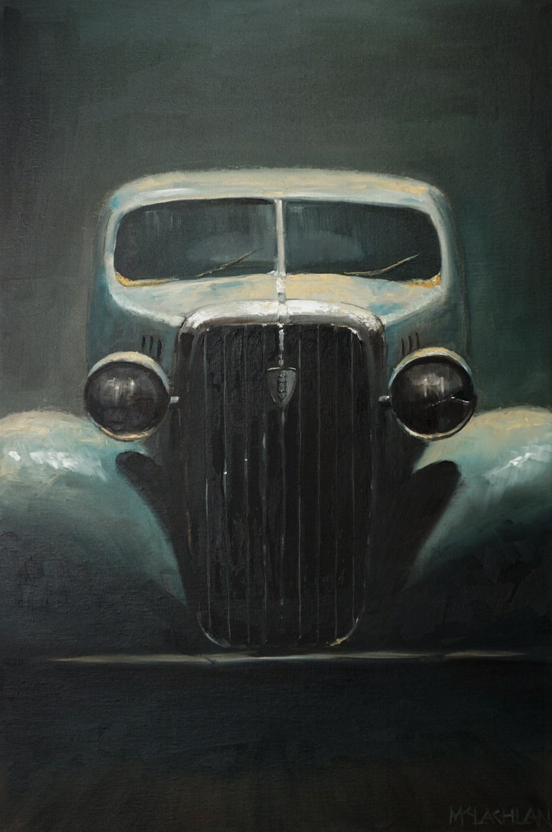 Transport Oil Painting By Scott Mclachlan, 20 X 30", Old Aquaintance, Original Artwork