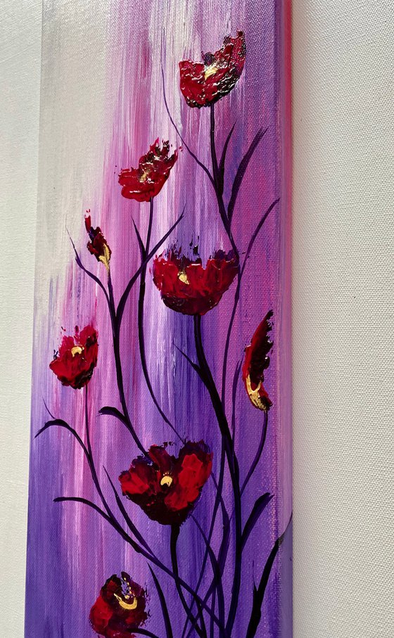 Abstract Poppies on an Elongated Canvas