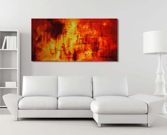 On Fire (180 x 90 cm) XXXL oil (72 x 36 inches)