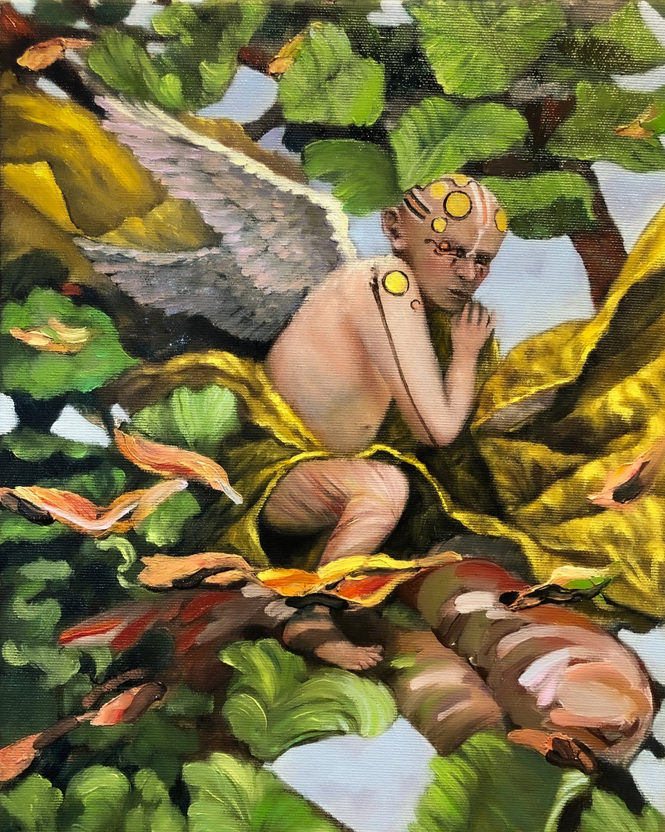 Surrealistic Animal Oil Painting By Dan Laurentiu Arcus, 12 X 16, Bijoux De Foret, Original Artwork