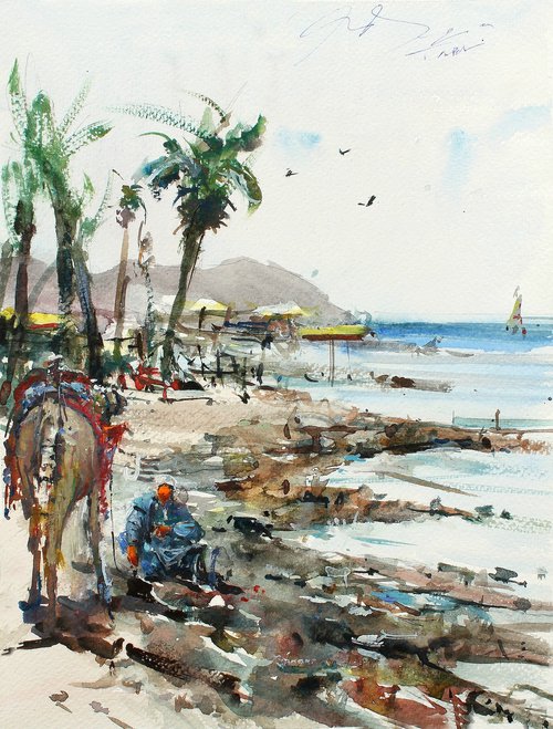Beach and Camels by Maximilian Damico