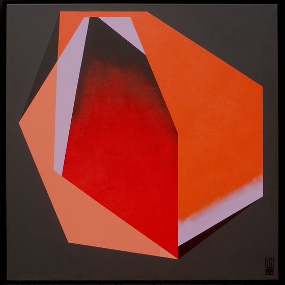 Diamond orange marble