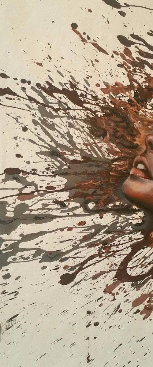 "Splash of wind "oil and acrylic original painting by Elena Kraft
