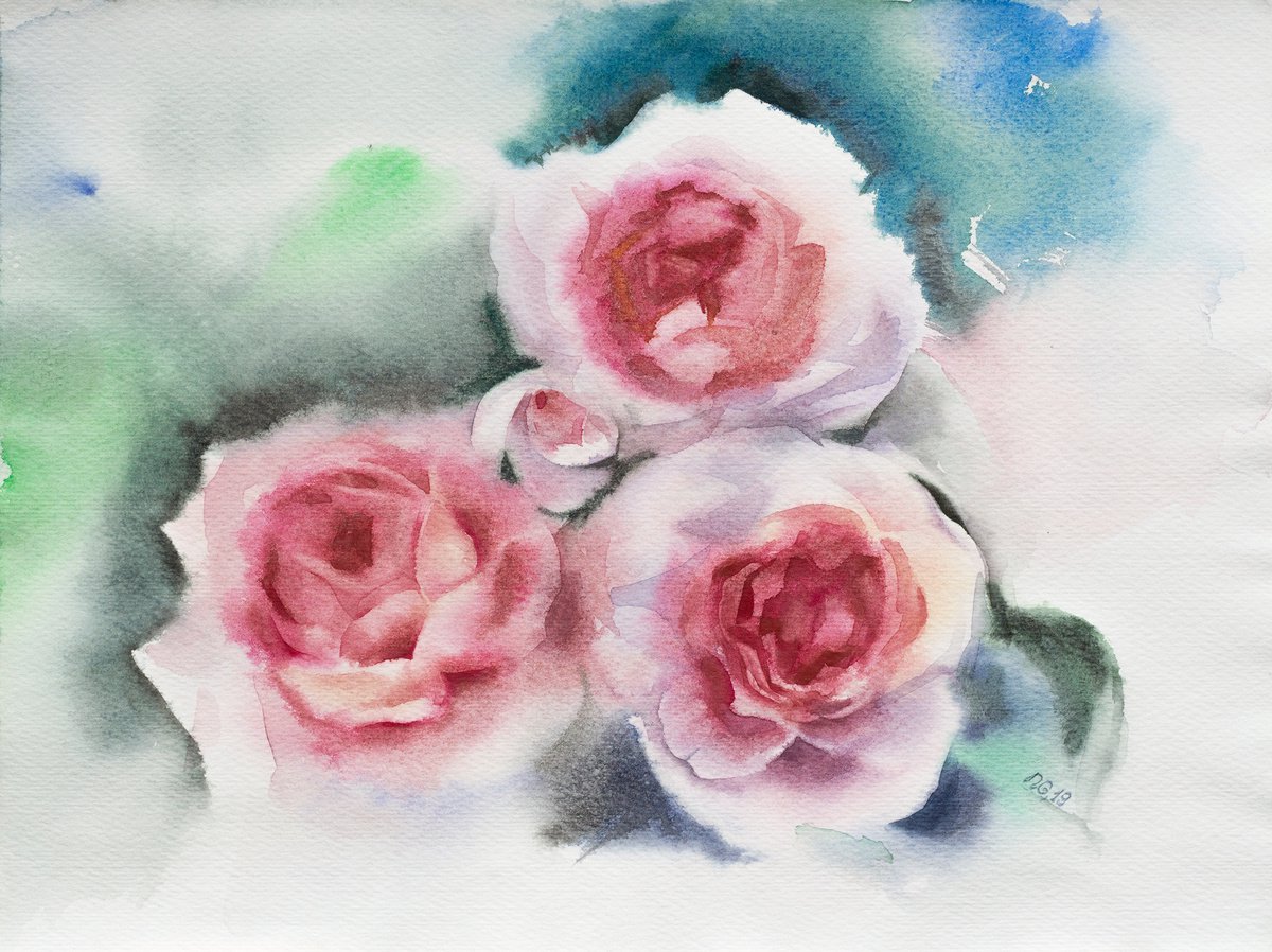Tender roses by Natalia Galnbek