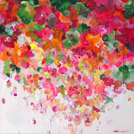 'Flore mandarin' - 48x48"