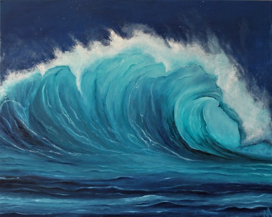 Realistic wave, 100x80 cm