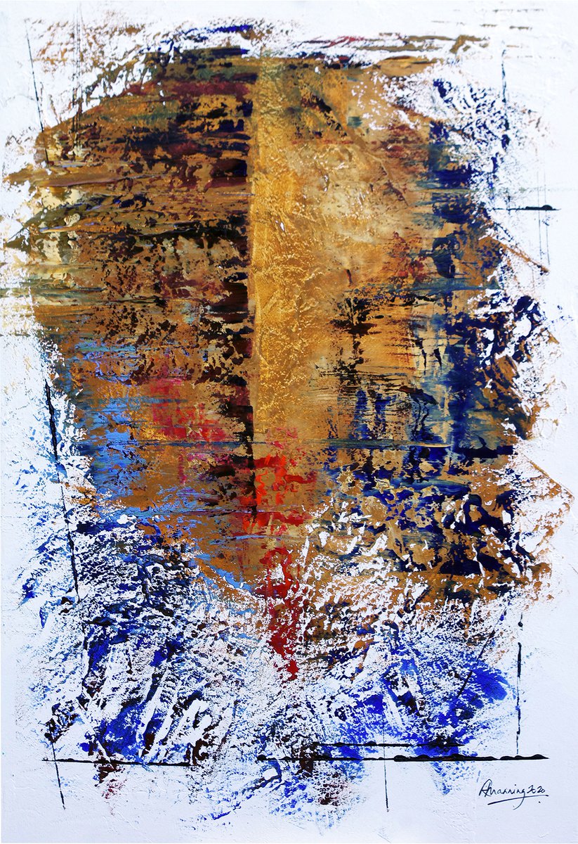 Abstract Oil Painting By Richard Manning, 24 X 36", Abstract-6, Original Artwork