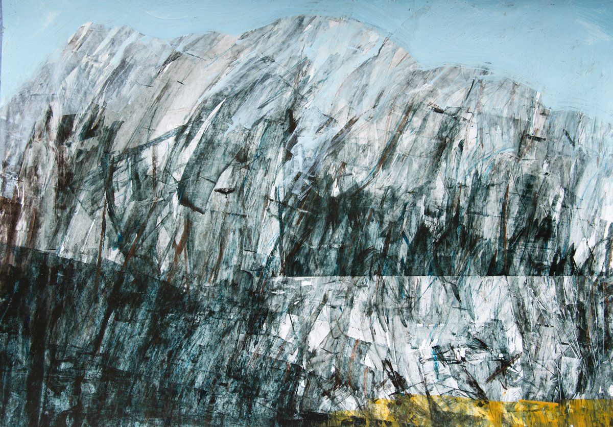 Abstract Landscape Acrylic Painting By Elizabeth Anne Fox, 33 X 24, Quarry Pool, Original Artwork