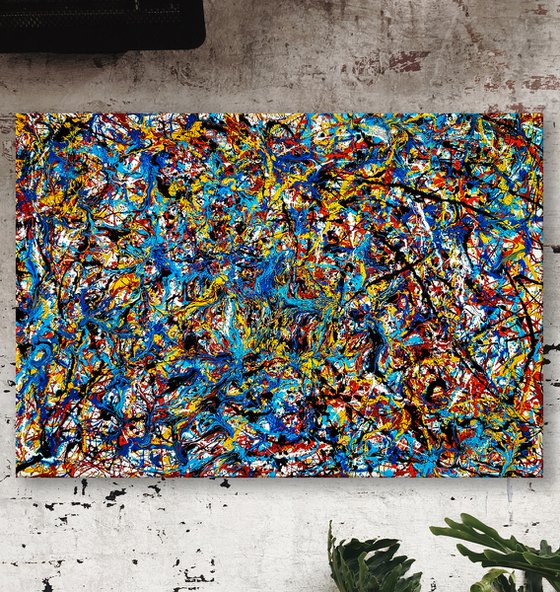 - Ownership - Style of JACKSON POLLOCK. Abstract Expressionism Painting.