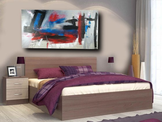 EXTRA LARGE PAINTING ON CANVAS/BEDROOM WALL ART/ORIGINAL PAINTING/OVERSIZED PAINTINGS/LARGE OIL PAINTING SIZE-180X90 CM TITLE C321