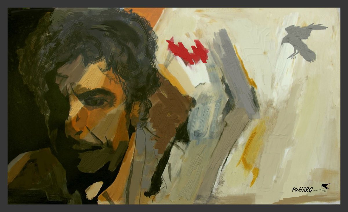 Impressionistic Portrait Painting By Joe Mcharg, 46 X 28, Taumborine Man, Original Artwork