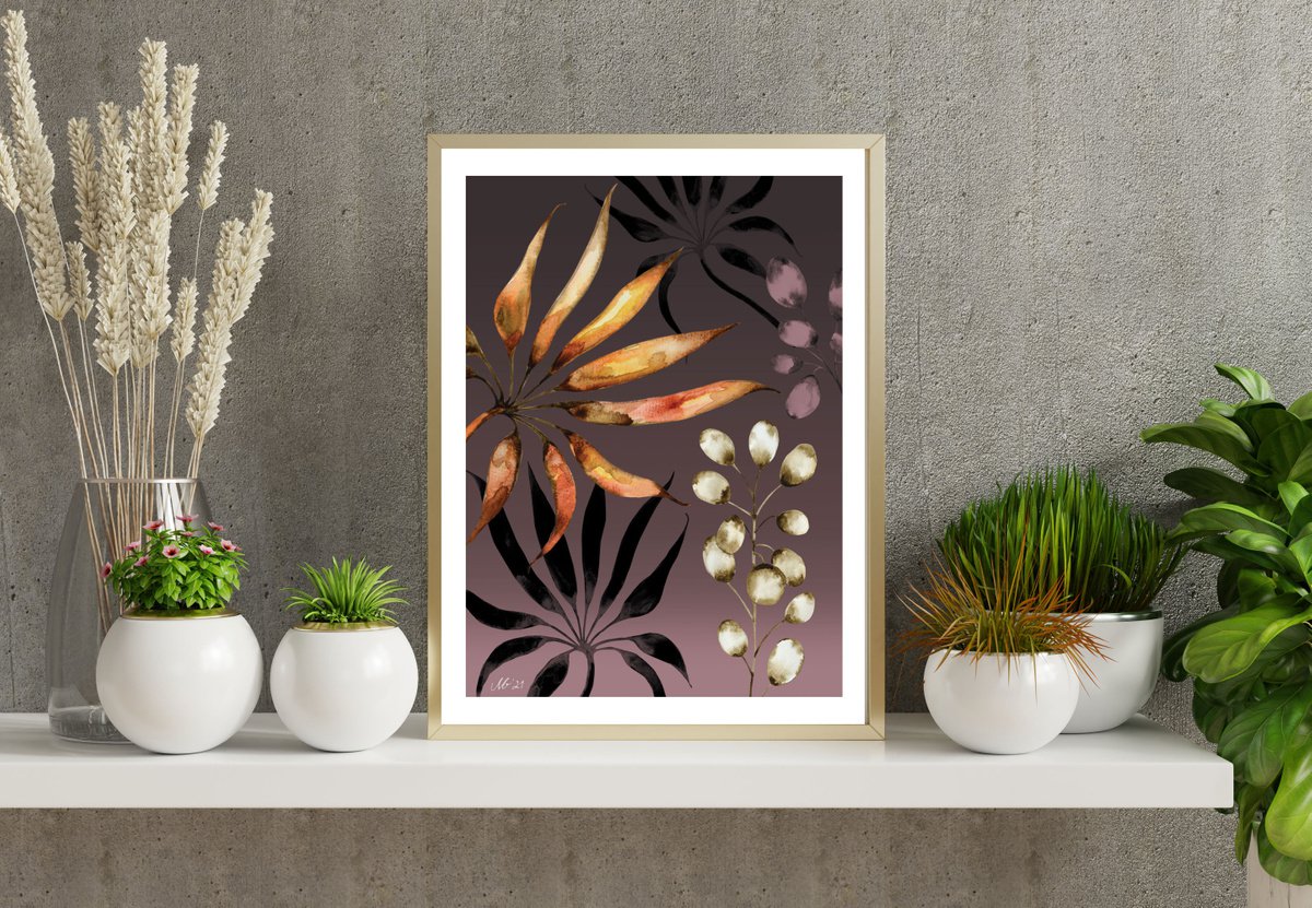 Illustrative Botanical Giclee Print By Milena Gaytandzhieva, 12 X 16", Flora 6, Original Artwork
