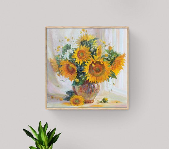 Sunflowers by the window