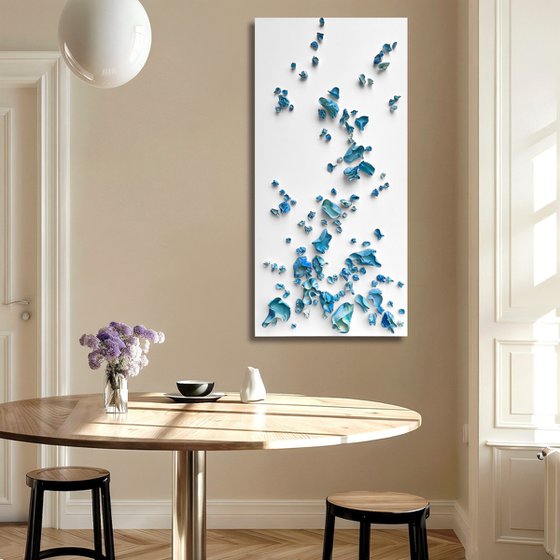 Whimsical Impermanence, blue #2 (24"x48")