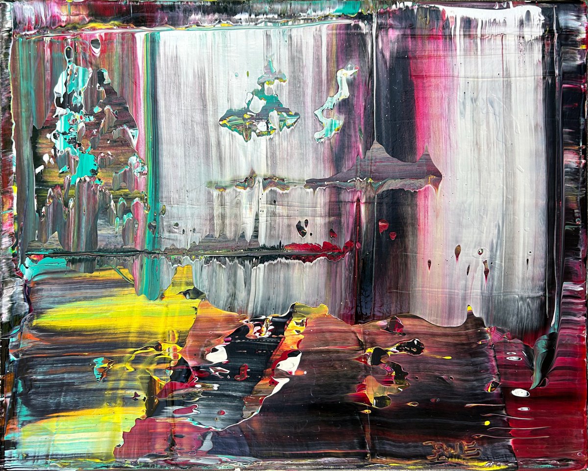 Expressive Abstract Acrylic Painting By Preston M. Smith (Pms), 20 X 16", "Born Under Punches", Original Artwork