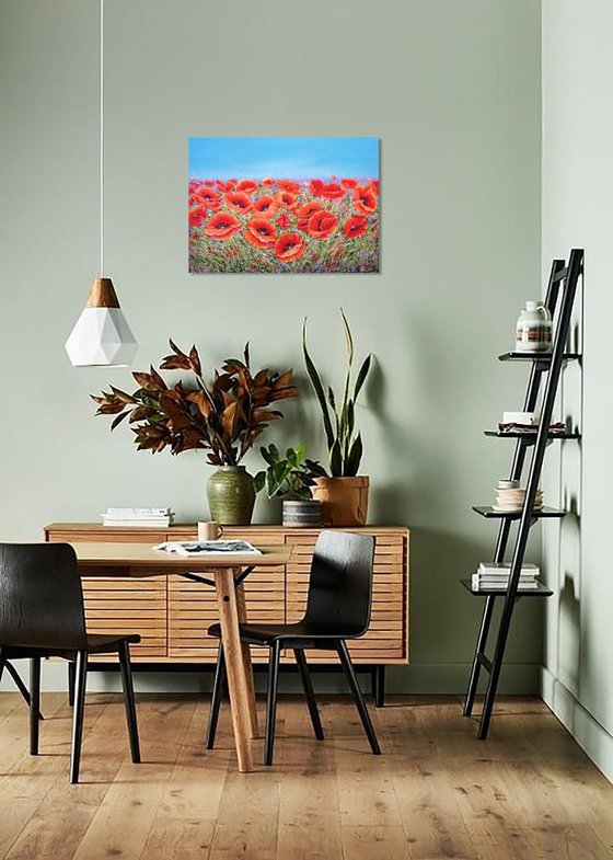 Poppies with wild flowers.