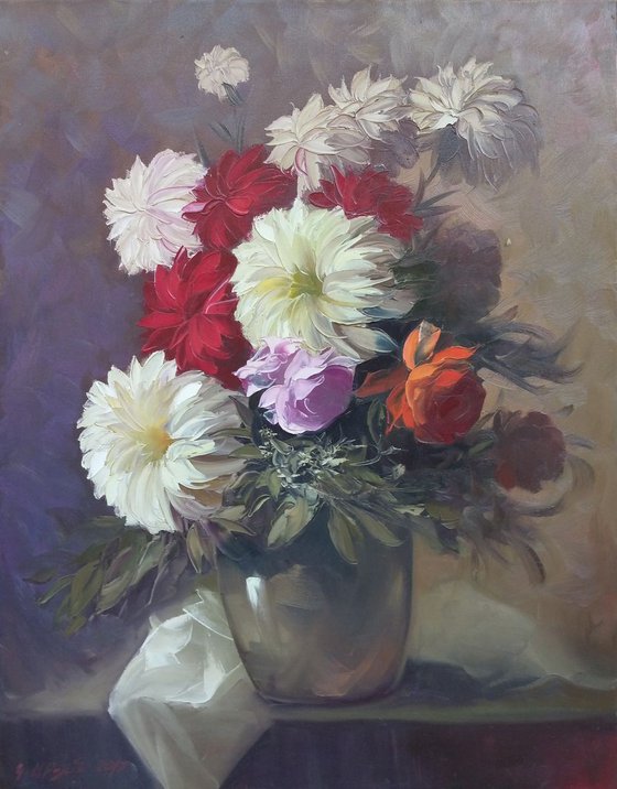 Peonies(90x70cm, oil painting, ready to hang)