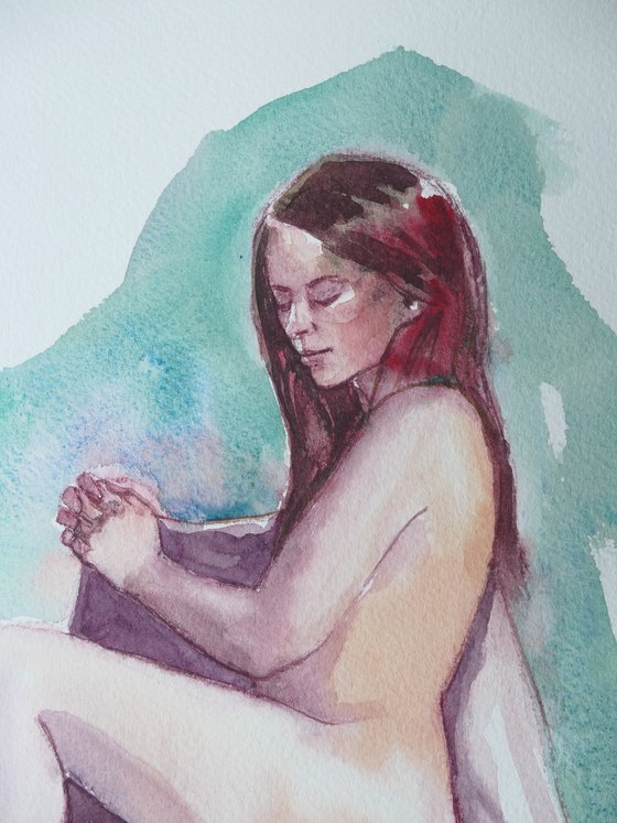 Seated female nude