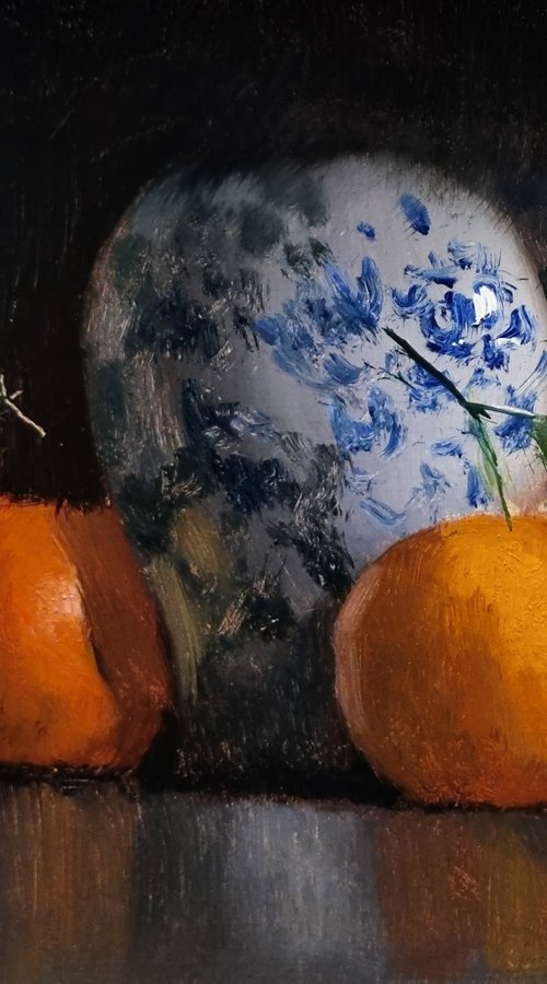 Tangerines and a Vase by Pascal Giroud
