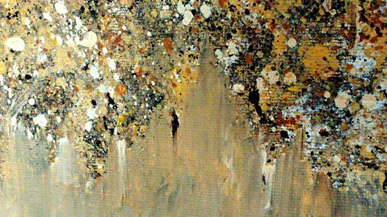 Golden Foliage // Abstract Impressionism Painting // 8x10" Canvas